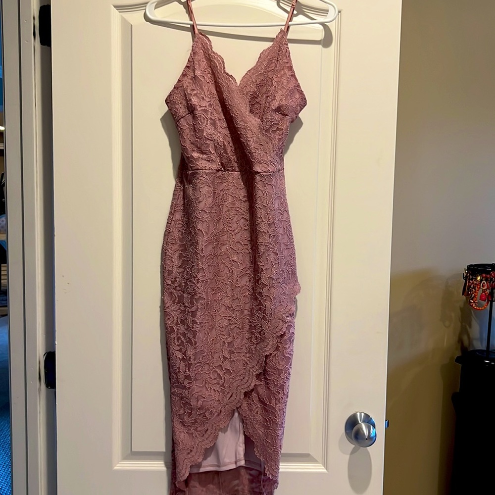Beautiful stretchy dirty pink dress for curvy girls